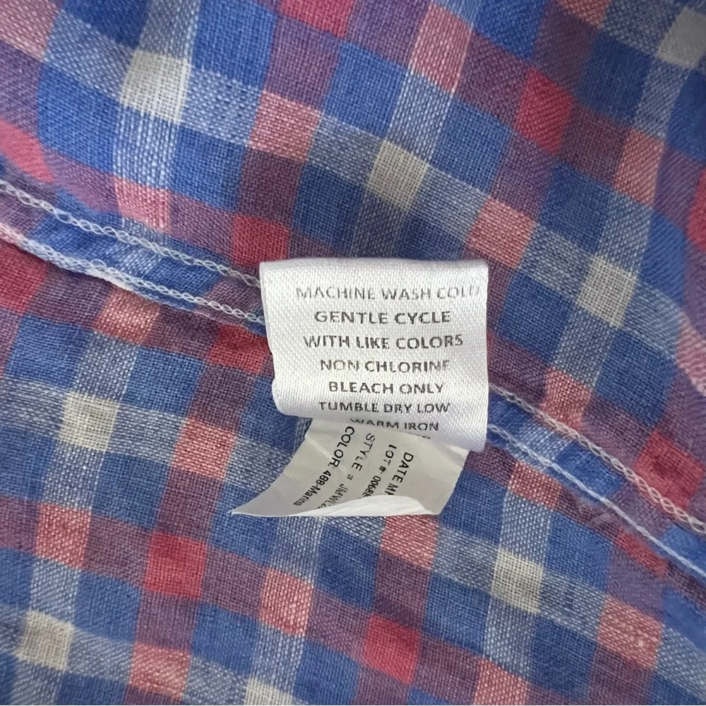 Johnnie-O Linen Check Button Down Shirt